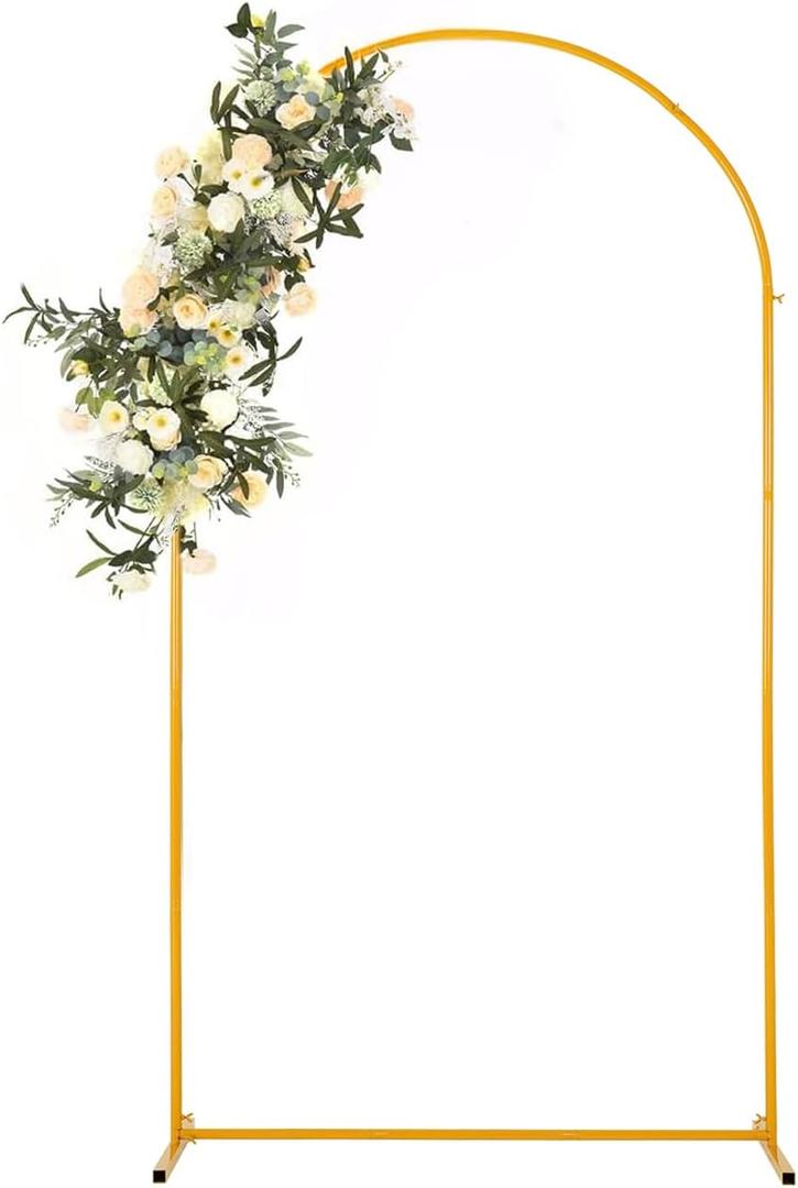Vincidern 7.2 ft Balloon Arch Backdrop Stand Gold, Wedding Arch for Birthday Party, Bridal Baby Showers, Wedding Ceremony Arch Frame Metal