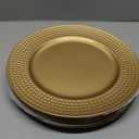 Nicunom 12 Pack Gold Charger Plates, 13 Inch Round Charger Plates with Hammered Rim, Plastic Charger Plate for Wedding Dinner Party Event Decoration