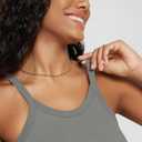ODODOS Women's Seamless Cami Top - Ultra Soft Ribbed Tank Scoop Neck Slim Fit Summer Sleeeve Shirts, 1-Pack, Gray, Large 