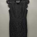 MEROKEETY Women's Sleeveless Lace Floral Elegant Cocktail Dress Crew Neck Knee Length for Party Size S