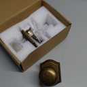 Door Knobs Interior, Classic Decorative Antique Brass Privacy Door Knob Perfect for Bedroom or Bathroom Doors, Durable Stylish Hardware for Indoor Use- 1 Pack