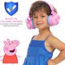 Peppa Pig - Kids Bluetooth Headphones, Wireless & Wired Over-Ear Headphones with Safe Volume, Adjustable Headband, Rechargeable Battery & Stereo Sound Perfect for School, Home, & Travel