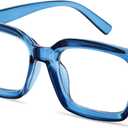 IBOANN Oversized Blue Light Glasses for Woman, Funky Fashion Glasses With Preppy Look, Reduce Screen Fatigue Computer Glasses (Medium)