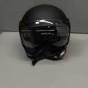 Yesmotor 3/ 4 Motorcycle Helmets Retro Open Face Scooters Helmet with Clear Visor for Men and Women- DOT Approved（Matte Black, S）