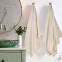 SUPERIOR Egyptian Cotton Pile Bath Towel Set of 2, Ultra Soft Luxury Towels, Thick Plush Essentials, Absorbent Heavyweight, Guest Bath, Hotel, Spa, Home Bathroom, Shower Basics, Cream