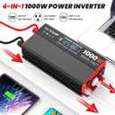 OLTEANP 1000 Watt Power Inverter 12V DC to 110V/120V AC Car Inverter with LCD Screen Display, 2 AC Outlets, 36W Type-C Port, 5V/3A USB Port, Car Power Converter for Truck, Home, Vehicles, Laptop, Trip