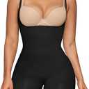 SHAPERX Open Bust Shapewear Tummy Control Bodysuits for Women Seamless Compression High Waisted Body Shaper, L/XL