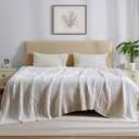 Aganear Cooling Blanket for Hot Sleepers,Lightweight Cotton Summer Blanket of Rayon Derived from Bamboo.Waffle Weave Luxury Throws for Bed,Couch and Sofa.White,66x90 Inches