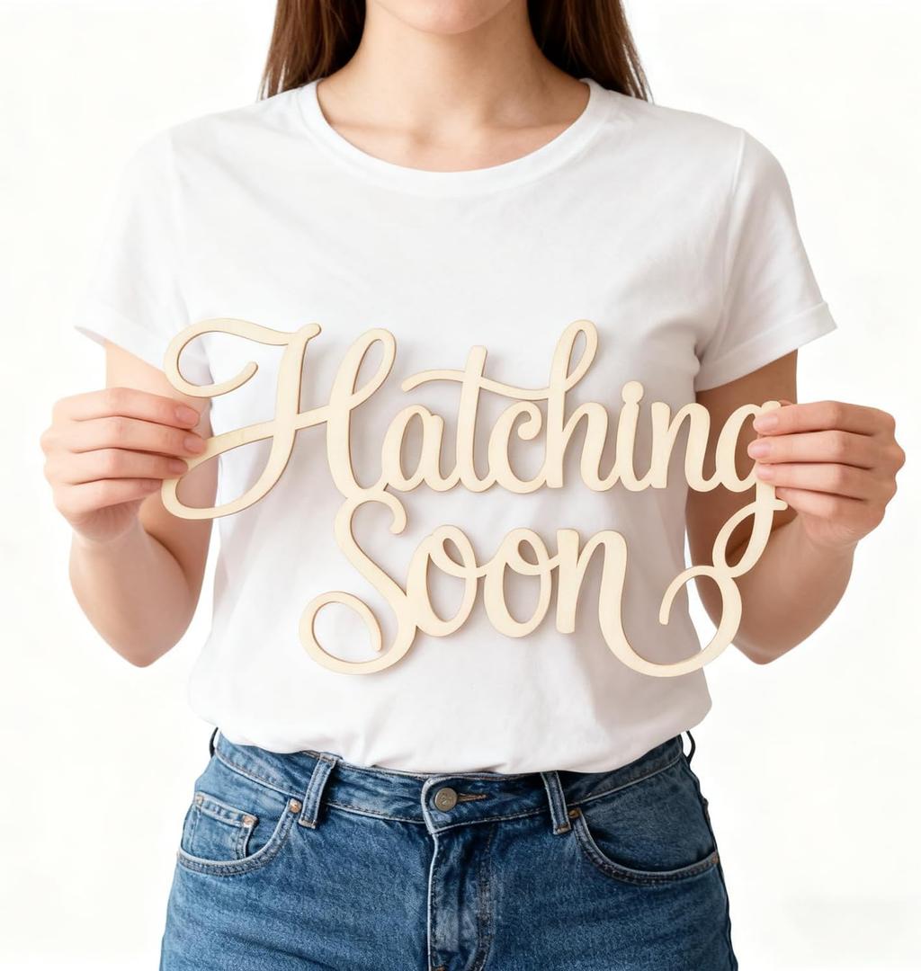 Wooden Hatching Soon Sign for Backdrop, Dinosaur Theme Baby Shower Decorations Banner Wall Decorations for Dino Party Photo Booth Centerpiece Prop