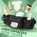 Guiseapue Double Stroller Organizer with 2 Insulated Cup Holders: Parent Console Double Jogging Stroller Accessories Fits for Baby Jogger City Mini GT2 and Jeep Double Stroller