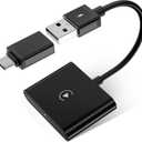 Wireless CarPlay Adapter for Apple Devices 2025 Upgrade, Converts Wired CarPlay to Wireless Dongle Plug and Play Easy Use Fast Stable Connection Control for iPhone iOS 10+ Mini Design for Cars Black