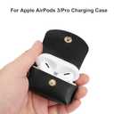 Bocasal Case for AirPods Pro AirPods 3 Charging Case, Soft Leather Protective Cover with Keychain Clip Ring Loop for Air Pods Pro 1st (2019) / Air Pods Pro 2nd (2022) / Air Pods 3 Men Women (Black)