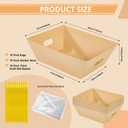 Whdiystella 10 Pcs Thick Kraft Empty Gift Baskets with Handles,10 Bows 10 Bags Empty Gift Baskets 12 * 8.86" for Christmas, Valentines Day, Easter, Birthdays,Wedding Party