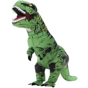 Servllcell Inflatable Dinosaur Costume for Kids/Teens,Halloween Costumes T Rex Blow Up Costumes for Boys Girls,Cosplay(Green)