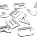 3D Raised Front Head ABS Letter Decal Emblem Tailgate Letters Rear Emblem Nameplate Sport Badge Compatible with RxxxE and RxxxR (Matte Silver)