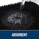 OLANLY Dog Door Mat for Muddy Paws 24x16, Absorbs Moisture and Dirt, Absorbent Non-Slip Washable Doormat, Quick Dry Chenille Mud Mat for Dogs, Entry Indoor Entryway Carpet for Inside Floor, Black