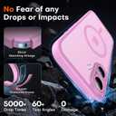 TOCOL Magnetic for iPhone 16 Case, Upgraded Full Camera Protection, Compatible with Magsafe, Drop Protection, Translucent Matte Back Bumper Phone Cover 6.1-Inch (Peony)