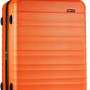 Amazon Basics 30" Hardside Large Checked Luggage, Hardshell Suitcase With Wheels, Expandable For Up to 15% More Space, With Scratch-Resistant Surface, Four Multi-directional Wheels, Orange