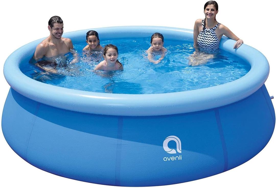DIMAR GARDEN 10ft x 30in Inflatable Swimming Pool, Outdoor Round Top Ring Above Ground Pools