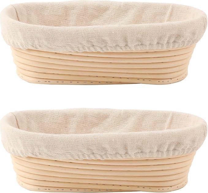 Bread Proofing Baskets Set of 20 10 inch Oval Shaped Dough Proofing Bowls w/Liners Perfect for Professional & Home Sourdough Bread Baking