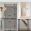 Extra Tall Cat Gate for Doorway: Sprouterie 74.8"-90.5" Pressure Mount Tall Cat Gates for Pet 30.3"-38.2" Wide Black Wall Drilling for Indoor Stairs Doorway Room Door Safety No Barrier