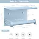 Tindbea Toilet Paper Holder with Phone Shelf, Adhesive or Screw Wall Mount Toilet Tissue Roll Holder, Rustproof & Multifunctional Stainless Steel Bathroom Storage Dispenser (Sky Blue)