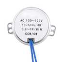4W 100-127V AC Small Low Speed Synchronous Motor, 0.8/1 RPM Synchronous Motor Permanent Magnet Motors, CCW Turntable Gear Box for Microwave Fan Heater Lamps Replacement, Not for CW