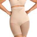 OEAK Womens Tummy Control Shapewear SuperPower High Waisted Butt Lift girdles Body Shaper Thigh Slimmer Seamless Shapewear (Large, Nude)