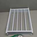 Free Standing Foldable Dog Gate, 16.5" High Step-Over Metal Short Pet Gate, Up to 48" Wide Puppy Fence for Stairs and Doorways, Indoor & Outdoor Use, No Drilling and No Assembly, White