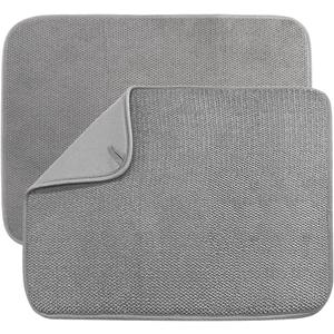 2 Pack Microfiber Dish Drying Mat,Absorbent Dish Drainer Kitchen Counter,Super Absorbent Dish Drying Pads 2015 Inch Grey