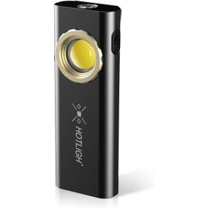 HOTLIGH Pocket Flashlight - 1000 Lumens EDC Flashlight Rechargeable with Two Magnetic Bases, Flat Flashlight for Car Repairing/Camping/Emergency (1 PC)