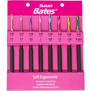 Susan Bates Crochet Hook Set SZ E4-K105, Sizes E4/3.5mm to K10.5/6.5mm Susan Bates Crochet Hook Set SZ E4-K105, Sizes E4/3.5mm to K10.5/6.5mm