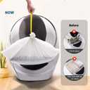 KONE Cat Litter Bags for Robot 3/4, 2 mil Thickened Drawstring Waste Drawer Liners Compatible with Most Self-cleaning Automatic Boxes - 57 Count Pet Kitten Poop Disposable Replacement Bag, 5-9 Gal