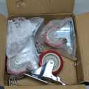 4 inch Casters Load 2400lbs -Includes 2 Sets of Adaptive Screws -Lockable Bearing Plate Heavy Duty Caster with Brakes, 360-degree Swivel for Furniture and Workbench Cart, Set of 4