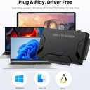 Hard Drive Reader, USB 3.0 to IDE and SATA Adapter External Hard DriveConverter for Universal 2.5/3.5 HDD/SSD Hard Drive Disk Includes 12V Power Adapter, Support 6TB - Black