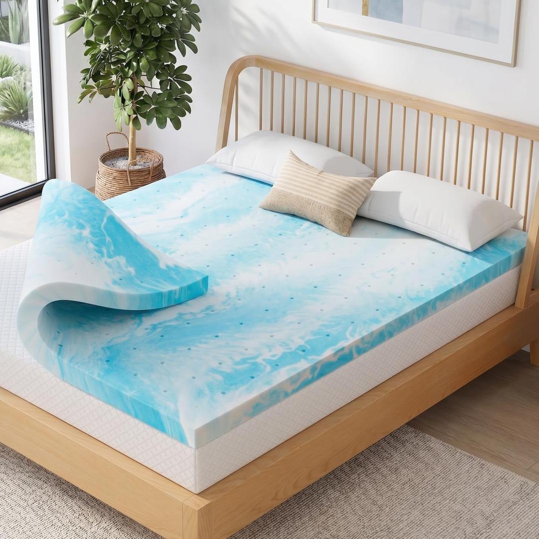 Marsail Full Size Mattress Topper, 3 Inch Gel Memory Foam Bed Topper, Soft Comfortable Mattress Pad for Full Bed, Sleeper Sofa, RV Camper, CertiPUR-US® Certified Foam