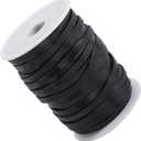 20 Yard Genuine Leather Flat Cord String for Jewelry Making 5MM Black Real Leather Thin Strap Strip Lace Cording Rope Braiding Strip Thread for Crafting Necklace Bracelets Belts DIY Projects