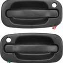 Front Left & Right Exterior Door Handle Set with Keyhole for 1999-2006 Chevy Silverado GMC Sierra 1500 2500 3500 Classic, Suburban Tahoe Yukon XL, Avalanche, Escalade, Replace 15034985 15034986 (Black)