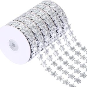 6 Rolls 11 Yards Homecoming Mum Ribbon 7/8" W Football Satin Ribbon Roll for Gift Wrapping Homecoming Mum Supplies for DIY Homecoming Chrysanthemum Party Decor(Sliver)