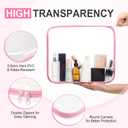 Hoolerry 4 Pcs Hard Clear Zipper Case Makeup Bags Plastic Zipper Pouch Transparent Storage Box Containers for Cosmetics, Snacks, Building Blocks, Puzzles(Clear,13.8 x 11.8 x 2 in,Multicolor)