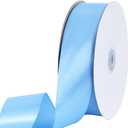 TONIFUL 1-1/2 Inch (40mm) x 100 Yards Sky Blue Wide Satin Ribbon Solid Fabric Ribbon for Gift Wrapping Chair Sash Valentine's Day Wedding Birthday Party Decoration Hair Floral Craft Sewing