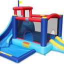 Action Air Bounce House - Inflatable Bouncing House with Blower for Indoor & Outdoor - Jump Bouncy Castle with Slide - Big Bouncy Area, Love for Kids, 156x142x105 inches
