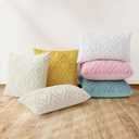 decorUhome Summer Throw Pillow Covers 20x20 Inch Set of 2, Soft Plush Faux Wool Aqua Solid Couch Pillow Covers, Accent Farmhouse Neutral Square Pillow Cases for Sofa Bed Living Room