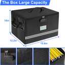 EXLIFBAG File Organizer, Fireproof File Box with Lids, Important Document Organizer Box with Lock, Portable File Folder Organizer with Handle