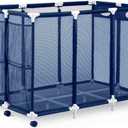Modern Blue Pool Storage Bin - XX-Large | Nylon Mesh Basket Organizer For Your Goggles, Beach Balls, Floats, Swim Toys & Accessories | Air Dry Items Quickly & Easily Roll To Your Home Garage or Shed