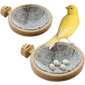 FOIBURELY 2 Sets Bird Nest Canary Finch Parrot Nest with Felt4.5 inches