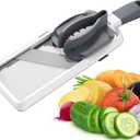 Multi Handheld Mandoline Slicer - Adjustable Stainless Steel Blade, Comfort Grip, Safety Features, Easy to Clean, Ideal for Speedy Slicing of Fruits and Vegetables (Gray)