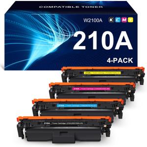 210A Toner Cartridges 4 Pack Compatible Replacement for HP 210A 210X W2100A W2101A W2102A W2103A Works for HP Color Pr MFP 4301 4201 Series 4201dw 4201dn MFP 4301dw 4301fdn 4301fdw Printer 4-Pack