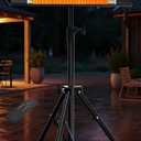 Uthfy Outdoor Electric Heater, 1500W Waterproof Patio Heater with Tripod Stand, Remote, 24 H Timer, Indoor Safety Wall Mounted Infrared Heater for Garage, Yard, Deck, Bedroom, Restaurant