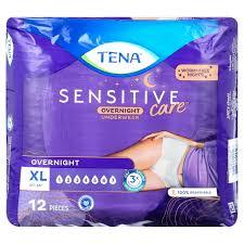 TENA Sensitive Care Overnight Incontinence Underwear for Women, XL, 12 Count 